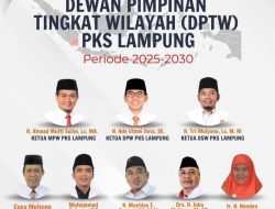 Ini Struktur Ketua, Sekretaris dan Bendahara DPTW PKS Lampung Masa Bakti 2025 – 2030