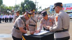 Jabatan Dua Kasat dan Satu Kapolsek di Polresta Bandarlampung Diserahterimakan